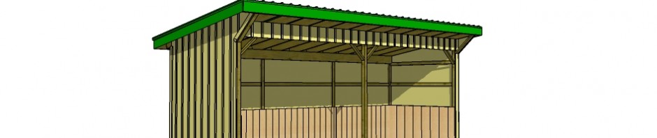 8x24 Run In Shed Plans and Front Elevation