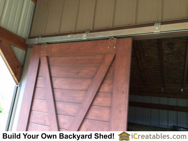 Horse Barn Door Installed On Small Horse Barn Icreatables Com