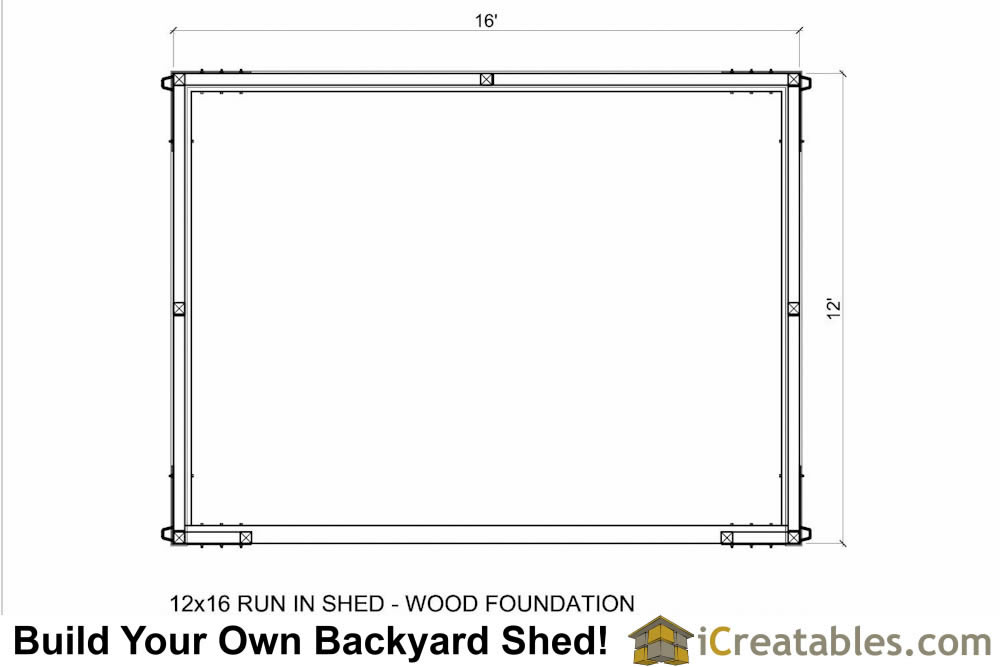 Sample of our 12x16 Run In Lean To shed plans: