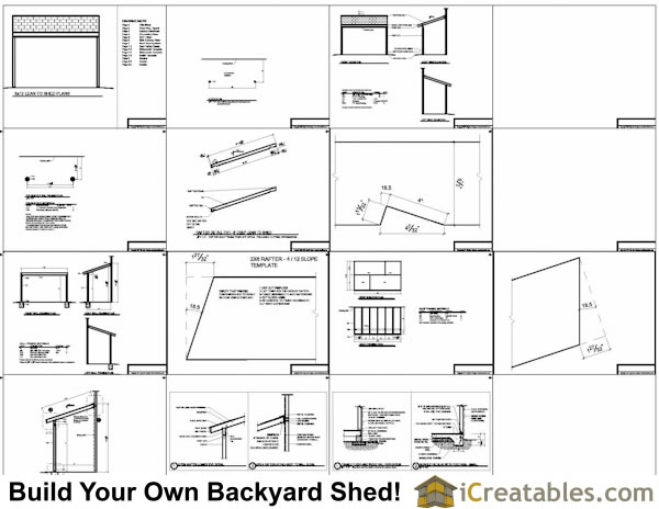 6x12 Lean To Shed Plans  6x12 Lean To Open Side Shed Plans