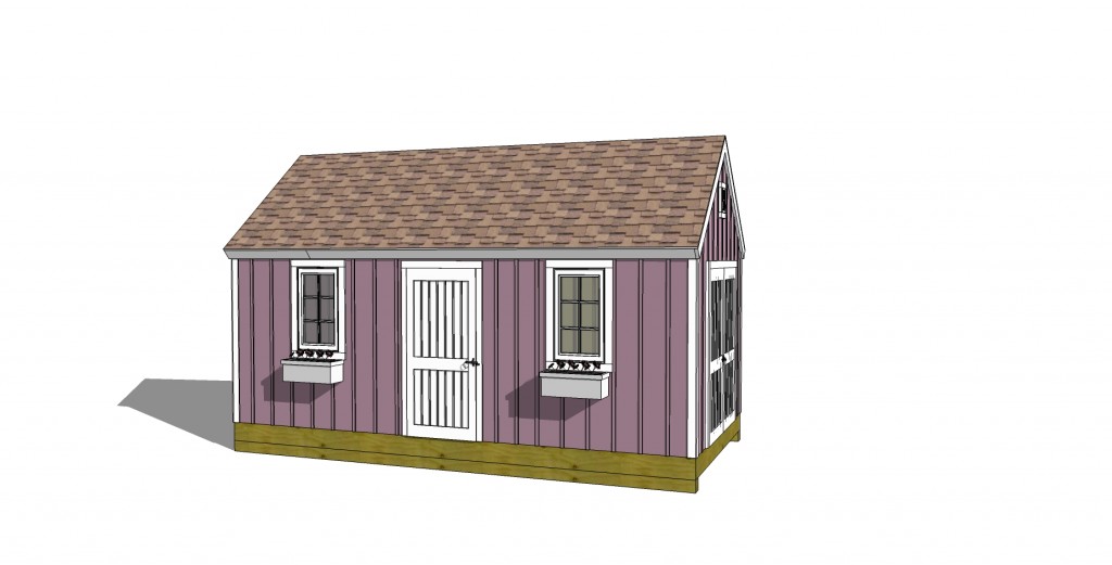 10x20 colonial style back yard shed front elevation