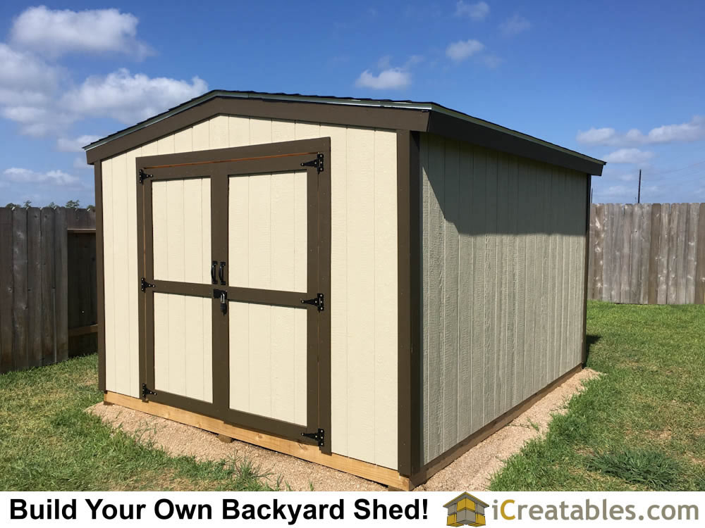 10×12 Backyard Shed Plan – 8′ Tall Version – Built In Spring, Texas