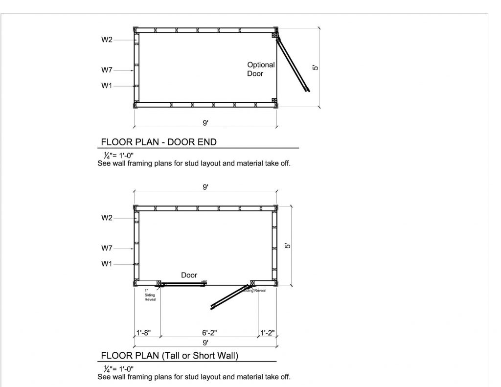 5x9 lean to backyard shed floor plans