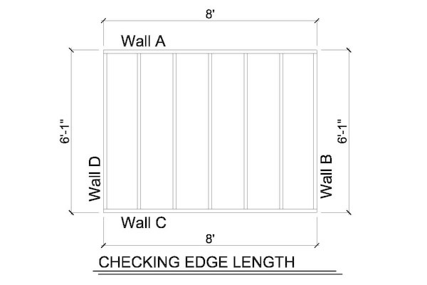 how to square a wall-check wall length