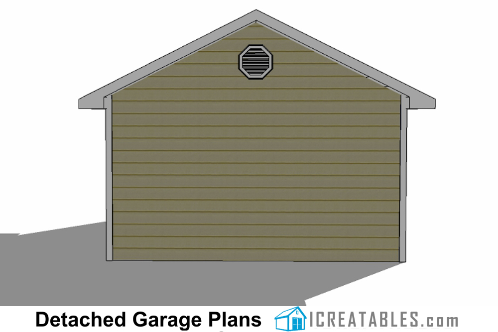 16x24 Garage rear elevation