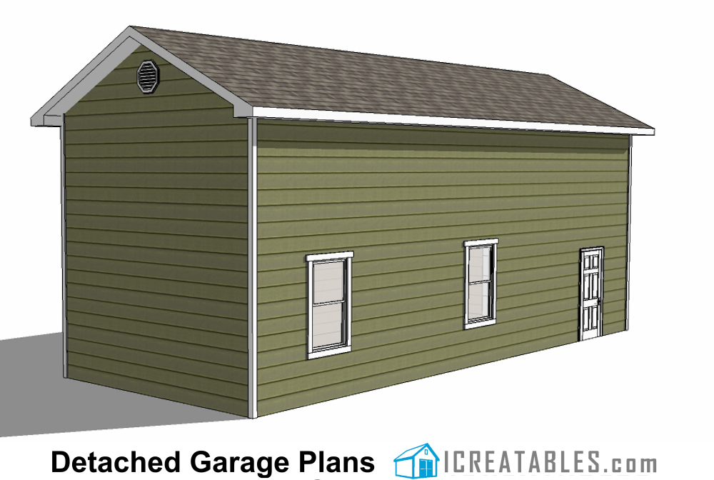 16x40 RV Garage with 2 car garage left rear elevation