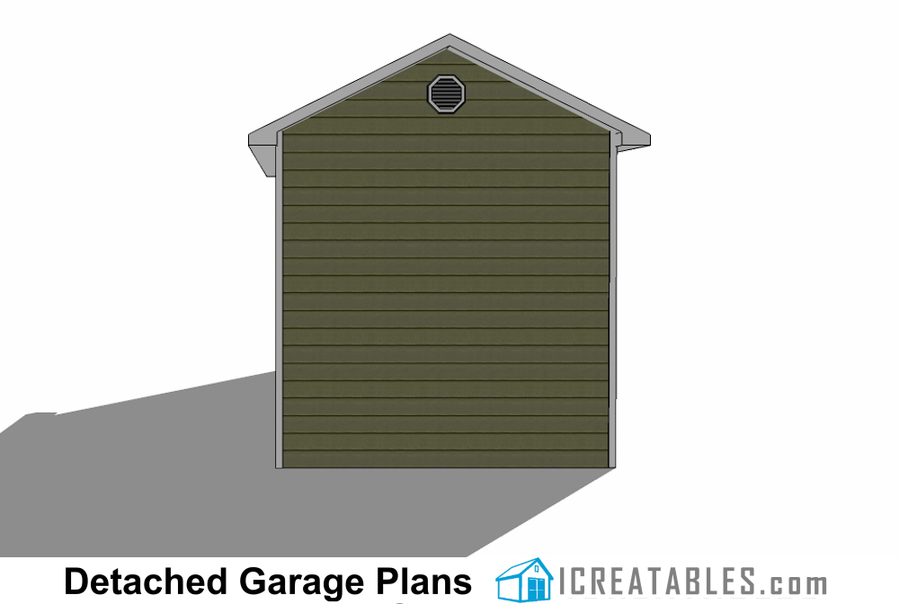 16x40 RV Garage with 2 car garage rear elevation