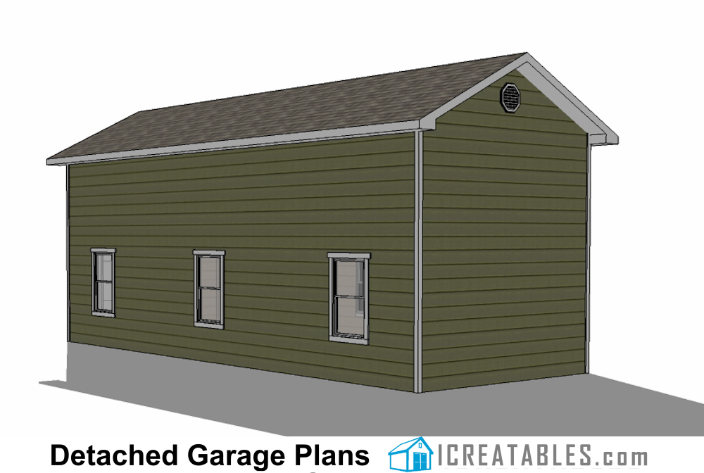 16x40 RV Garage with 2 car garage right elevation