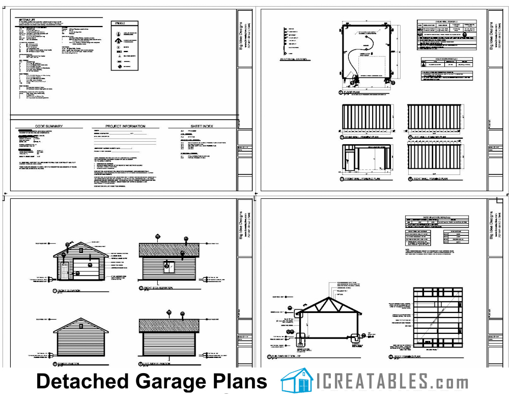 24x24 1 door garage plans