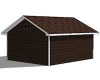 18x22 garage plans left rear elevation