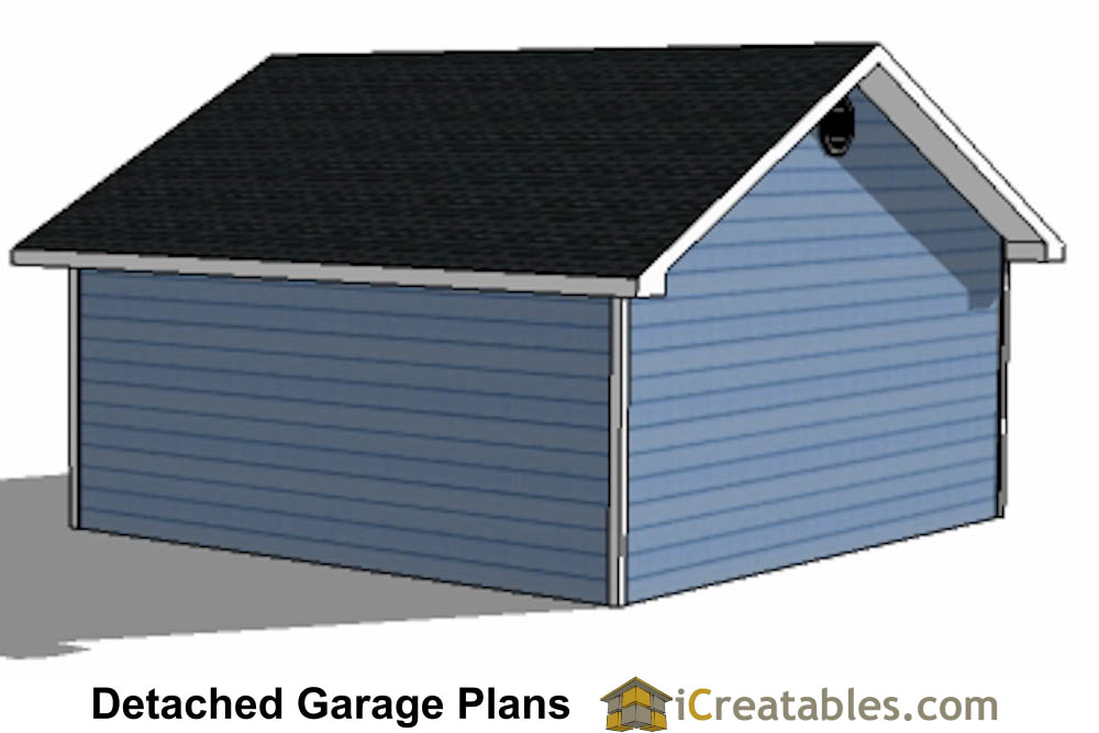 22x20 Garage with 2 car garage left rear elevation