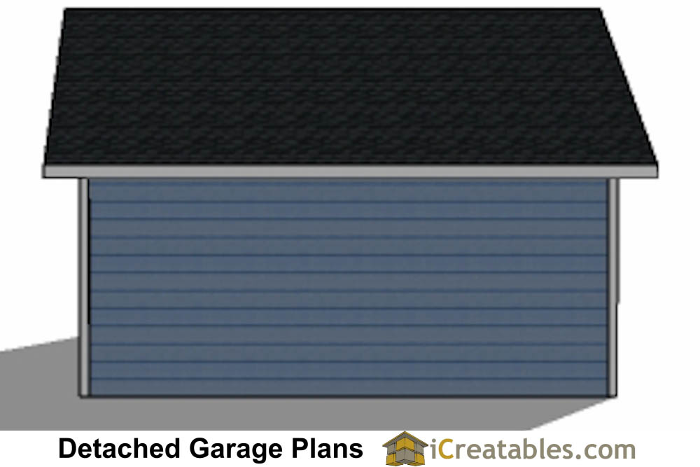 22x20 Garage with 2 car garage rear elevation