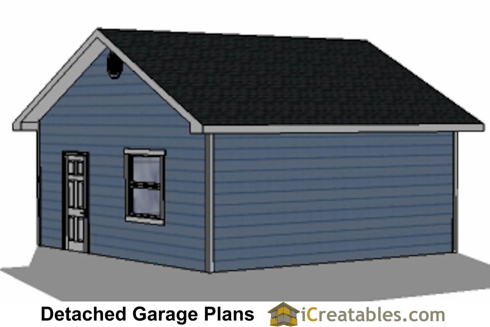 22x20 Garage with 2 car garage right elevation