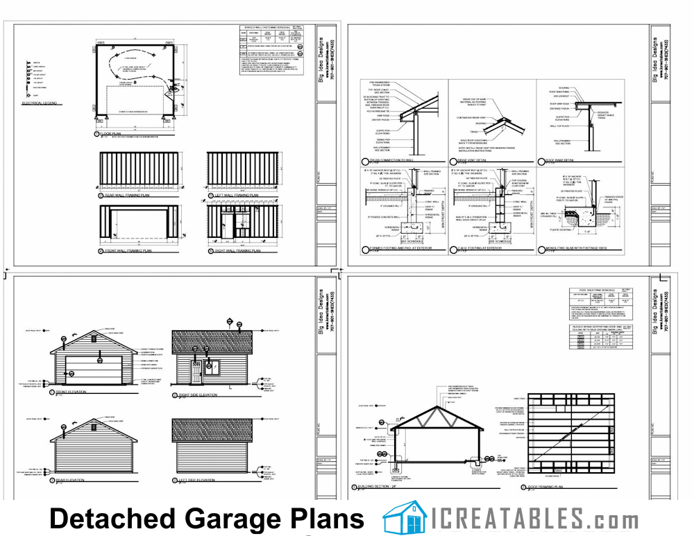 24x24 1 door garage plans