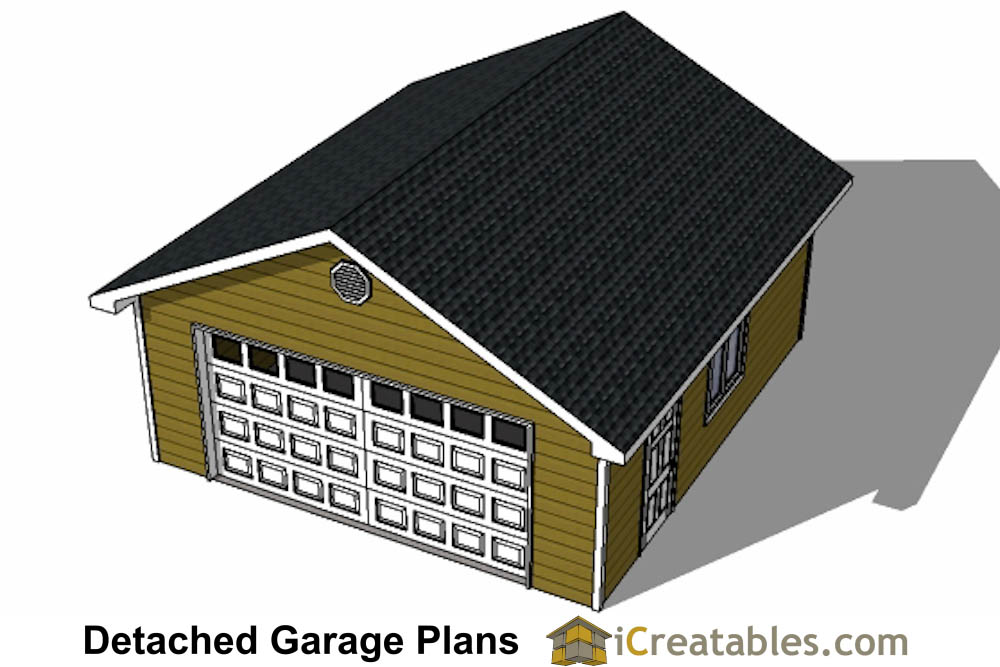 22x22 garage two doors top view