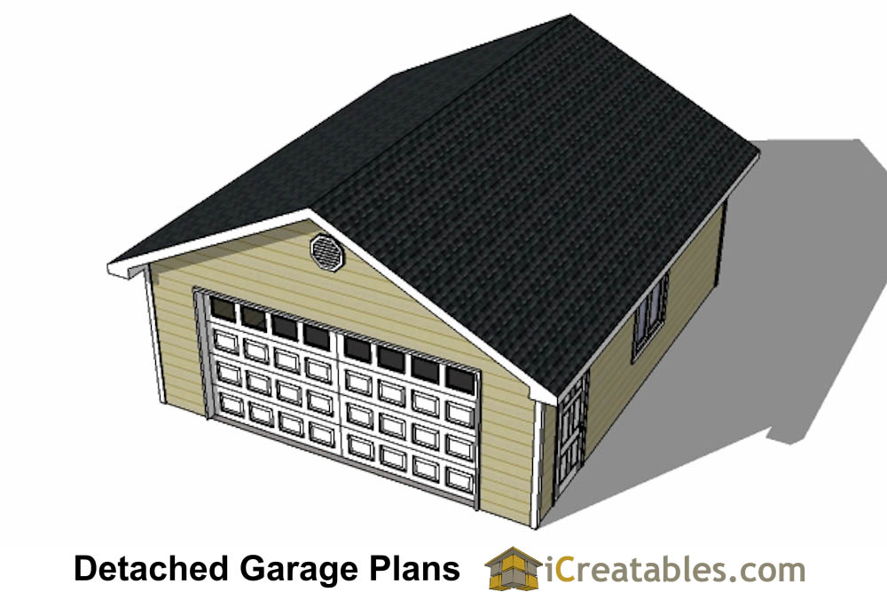 22x24 garage two doors top view