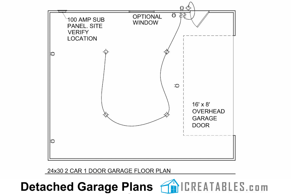 24x32 Garage floor plan