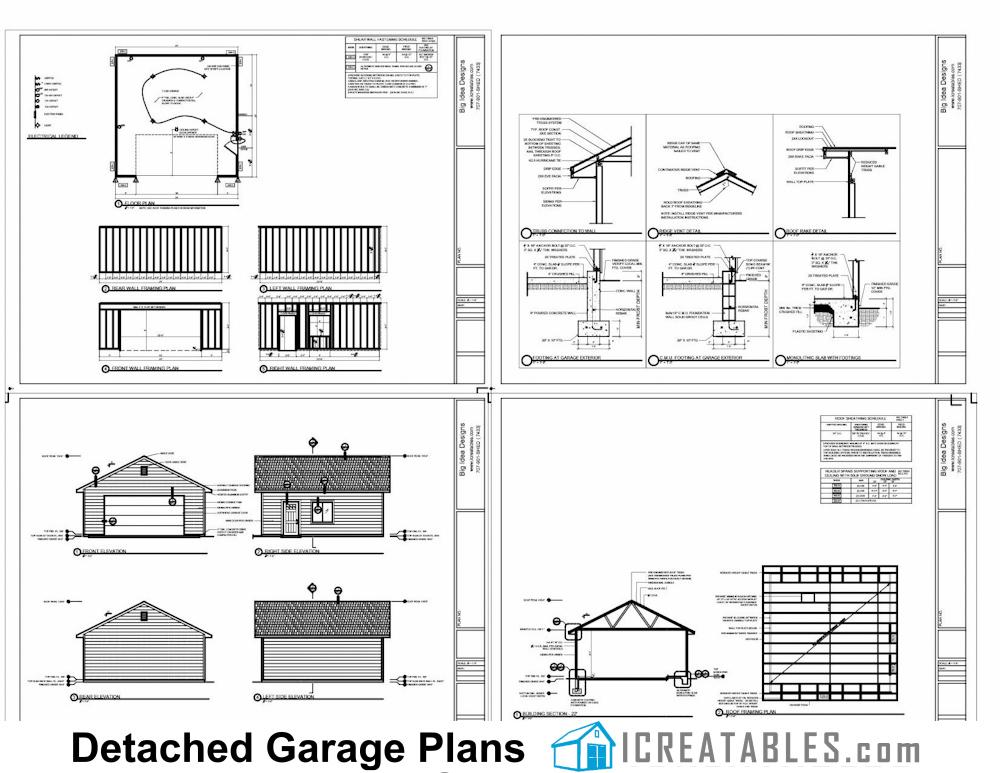 26x24 1 door garage plans