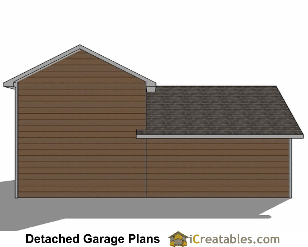 34x38 RV Garage with 2 car garage rear elevation