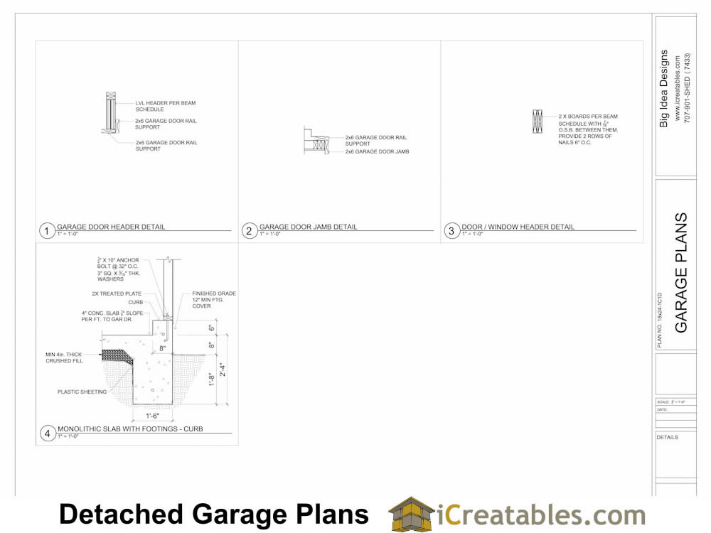 detached garage foundation details