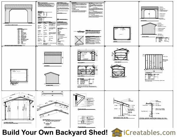 12x16 run in shed with wood foundation plans