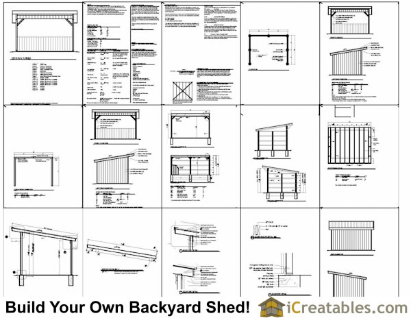 12x16 run in lean to plans