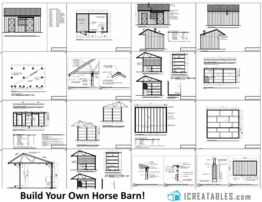 12x20 horse barn with tack room plans example