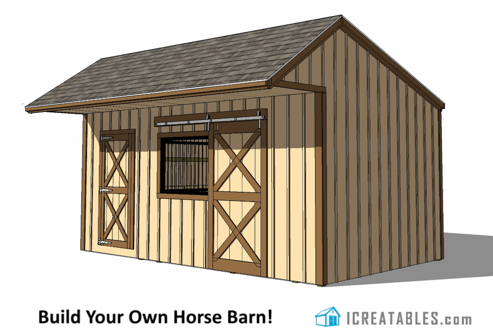 12x20 Horse Barn With Tack Room