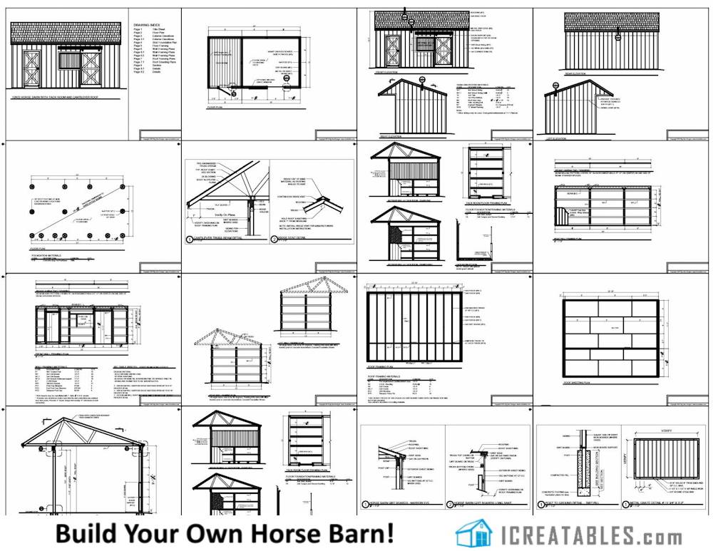 12x22 horse barn with tack room plans example