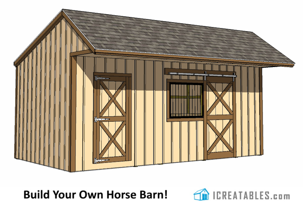 12x22 horse barn with tack room plans