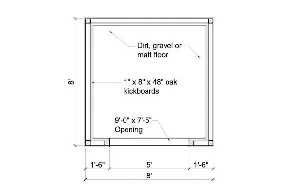 8x8 run in shed rear