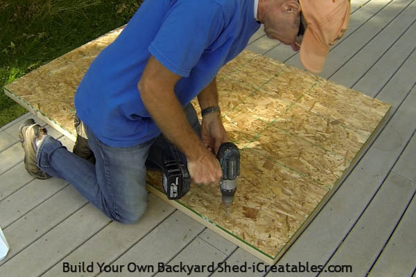 How to build a shed door attach the back panel to the door rails