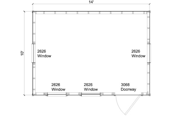 8x12 modern shed pllans floor plan