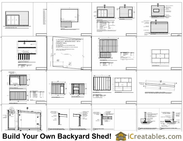 12x16 modern shed plans