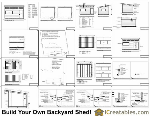 10x14 modern shed plans