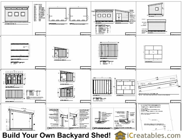 10x14 modern shed plans