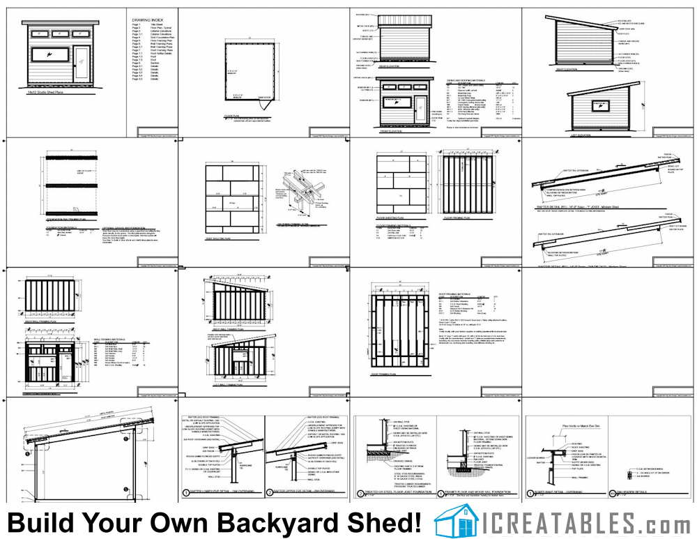 14x12 modern shed plans