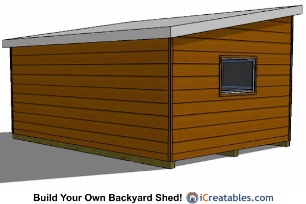 14x20 modern shed design rear view