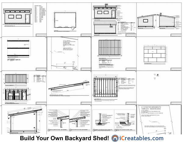 14x20 modern studio shed plans