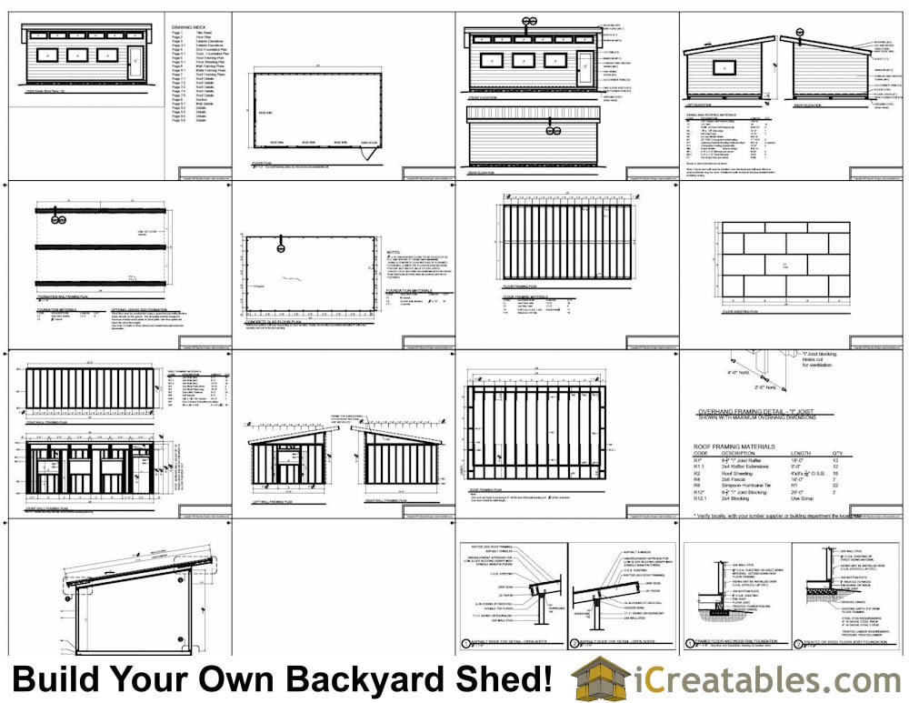 14x24 modern studio shed plans