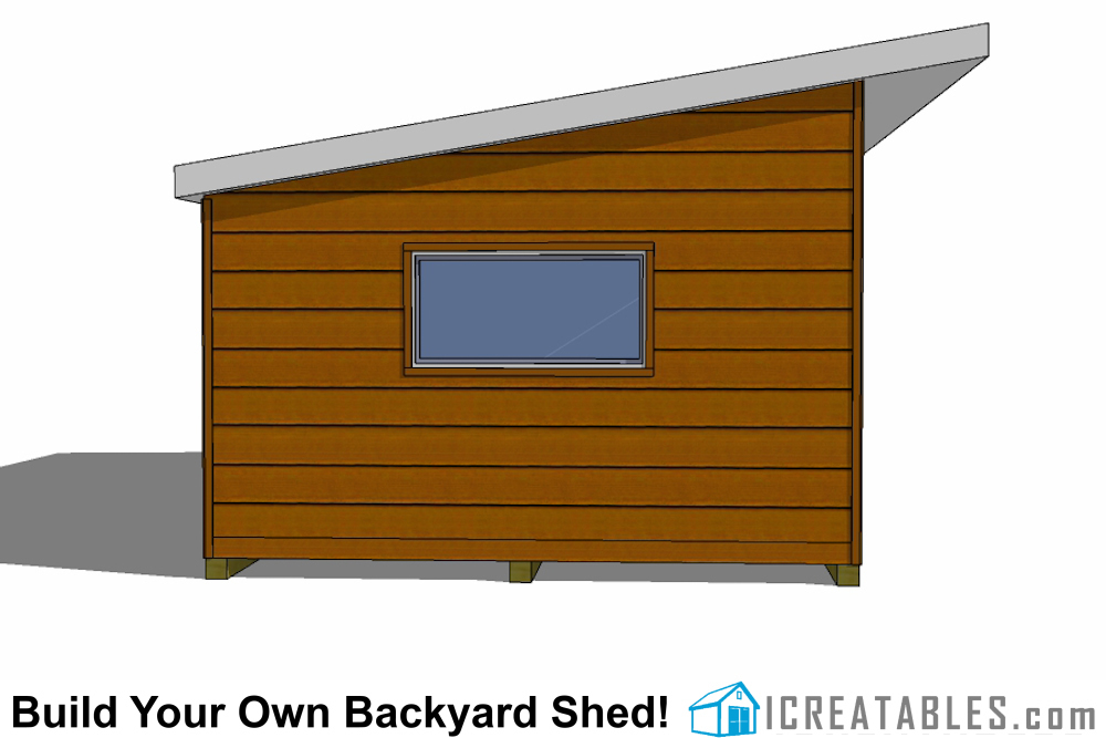 14x26 modern shed design rear view