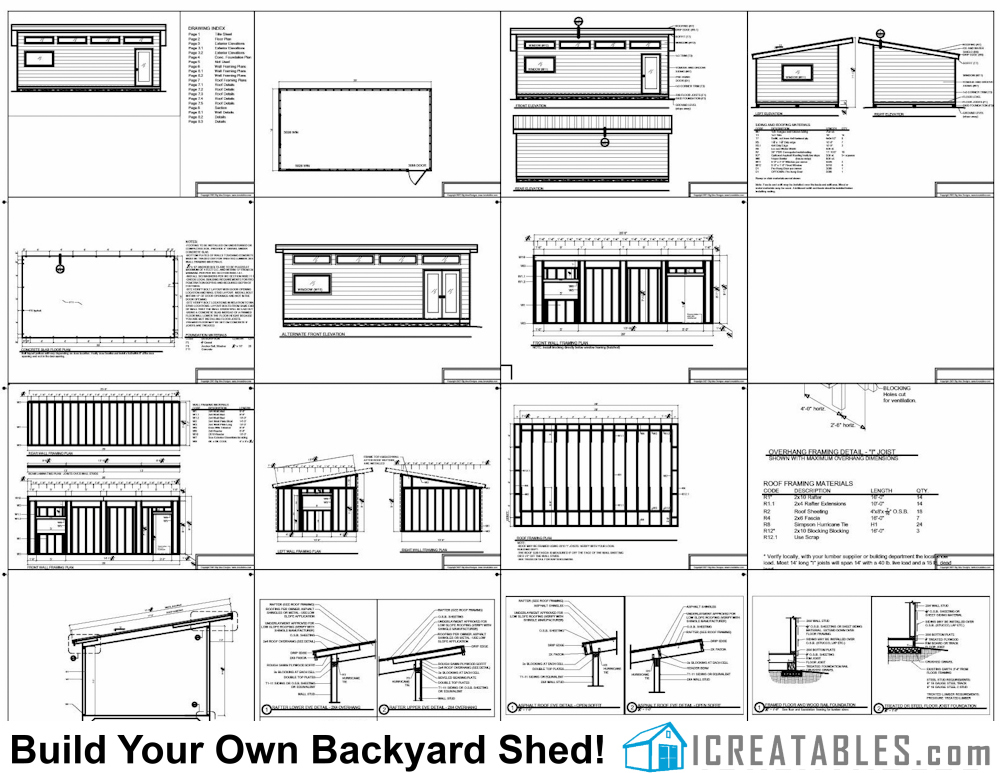 14x26 modern studio shed plans