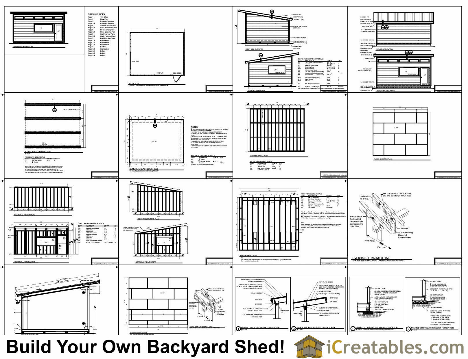 16x20 modern studio shed plans example