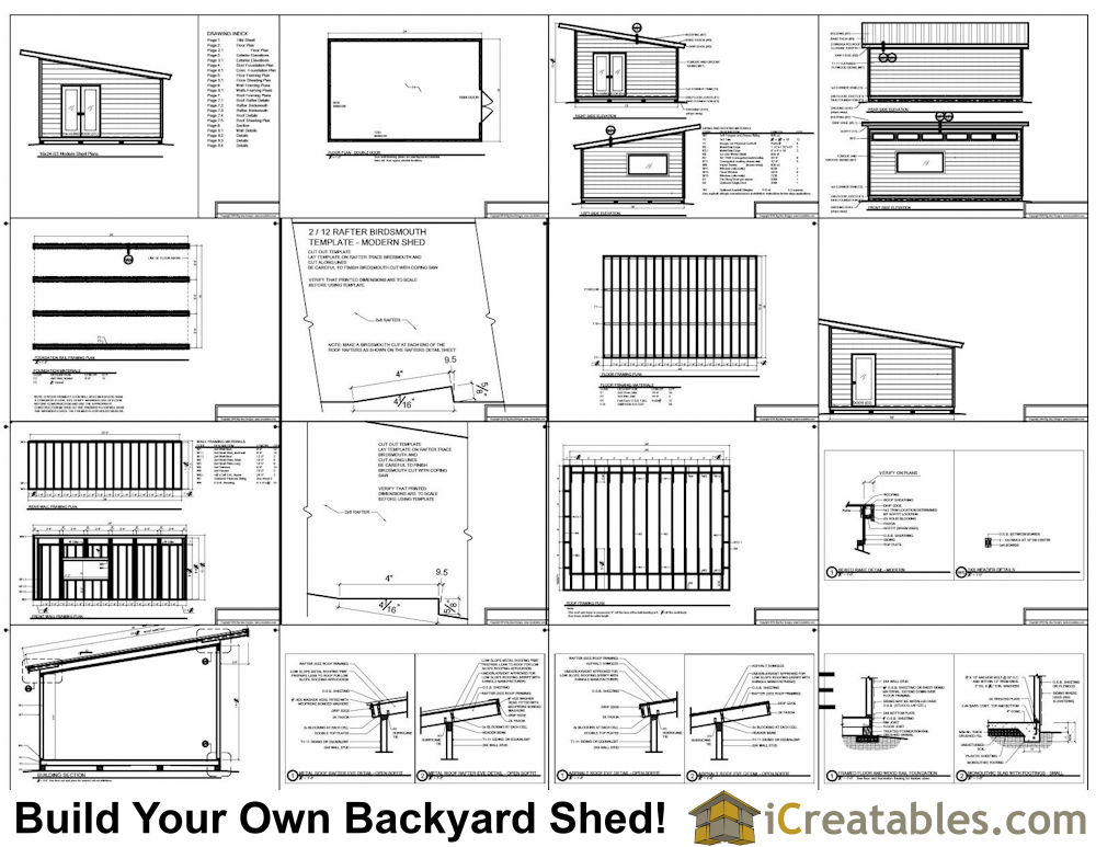 16x24 modern shed plans