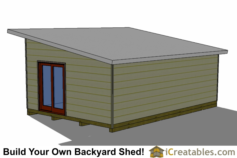 16x16 modern shed end