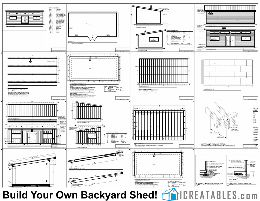 16x24 modern shed plans