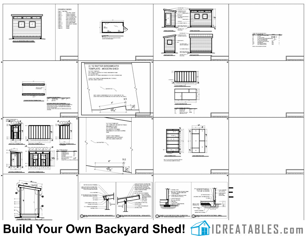 8x12 modern shed plans