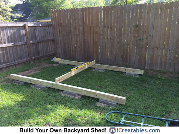 8x12 backyard shed footings