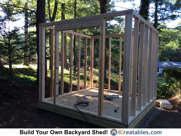 8x8 shed walls framed