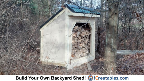 4x8 Firewood shed plans front elevation